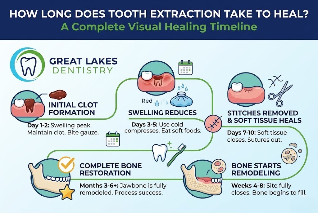 How long does tooth extraction take to heal - Great Lakes Dentistry Oakville Ontario