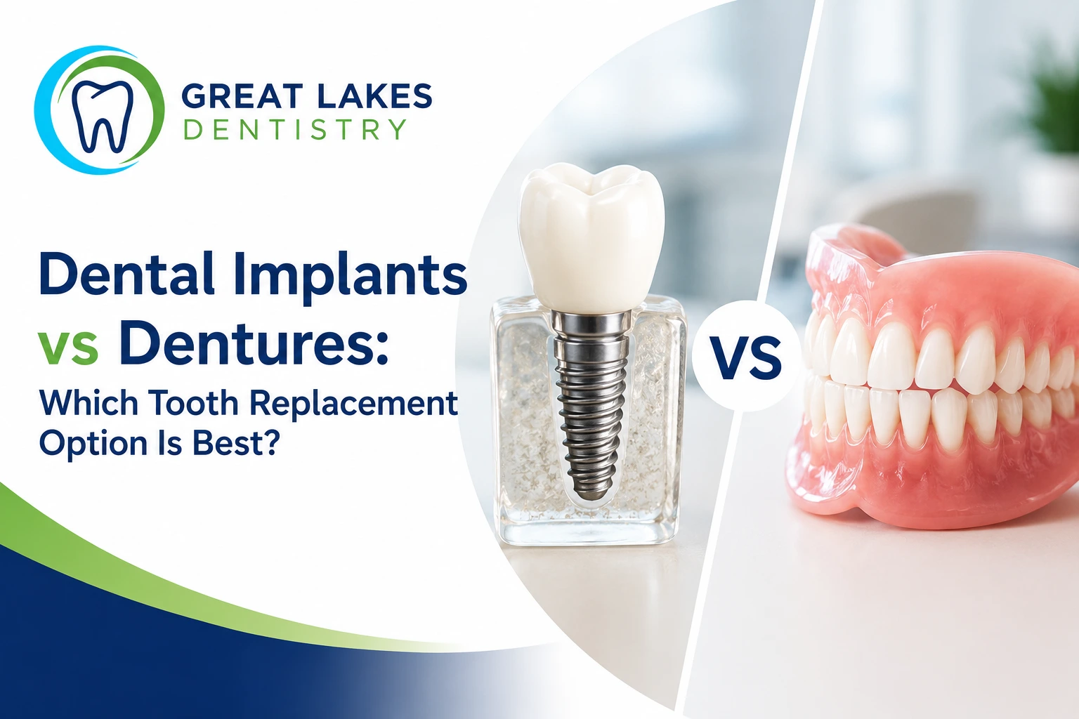 Dental implants vs dentures comparison at Great Lakes Dentistry Oakville Ontario